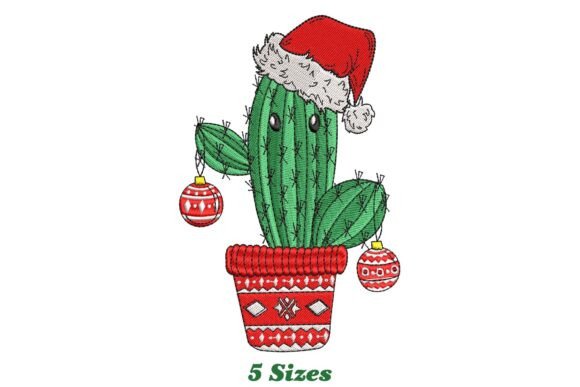 Cactus Christmas Embroidery Design