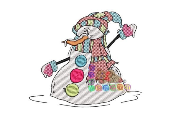 Flat Bottom Snowy Embroidery Design
