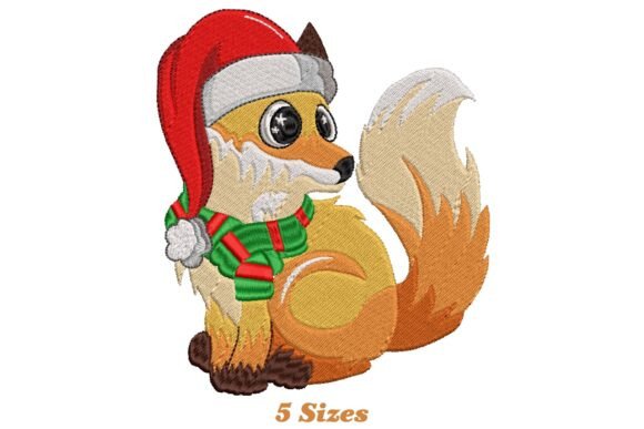 Fox Christmas Embroidery Design