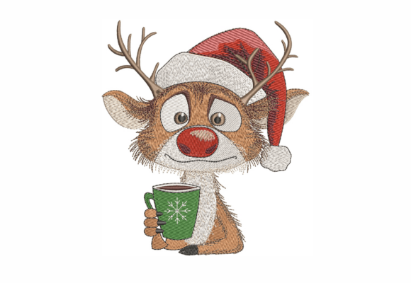Funny Deer Embroidery Design