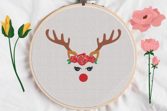 Reindeer Antlers Embroidery Design